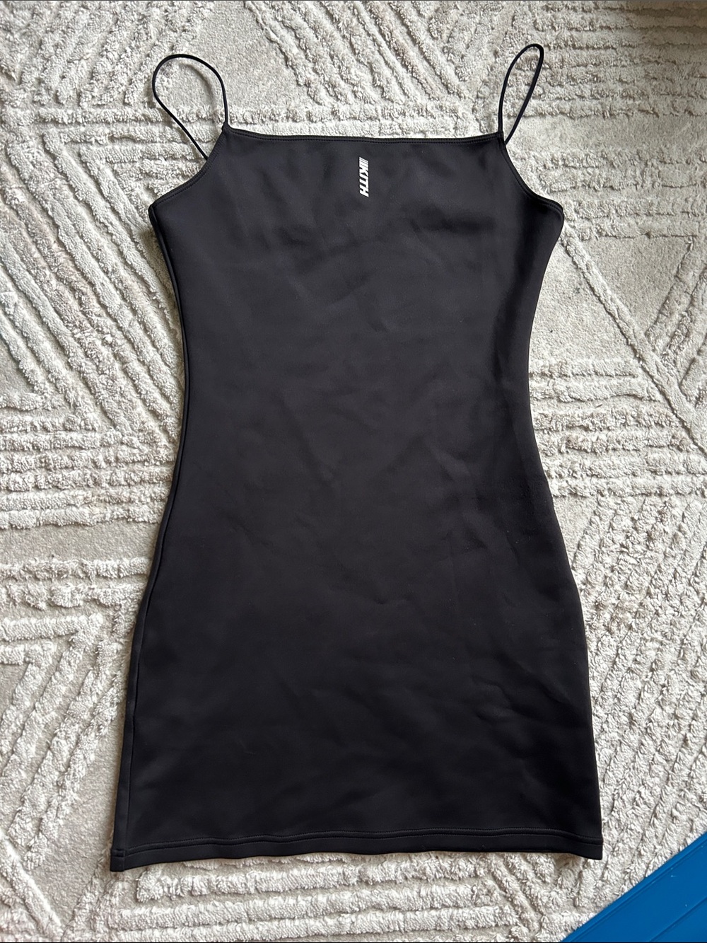 Kith Becky Black Slim Slip Dress with Spaghetti Straps